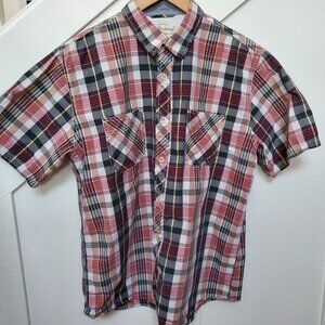 Plaid short sleeve button up shirt